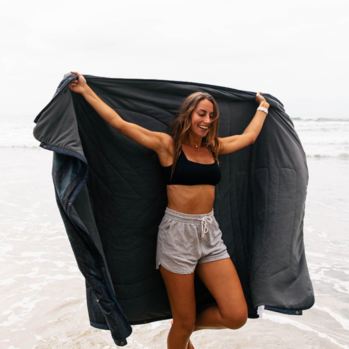 VOITED Fleece Outdoor Camping Blanket - Sunset Stripes Blankets VOITED 