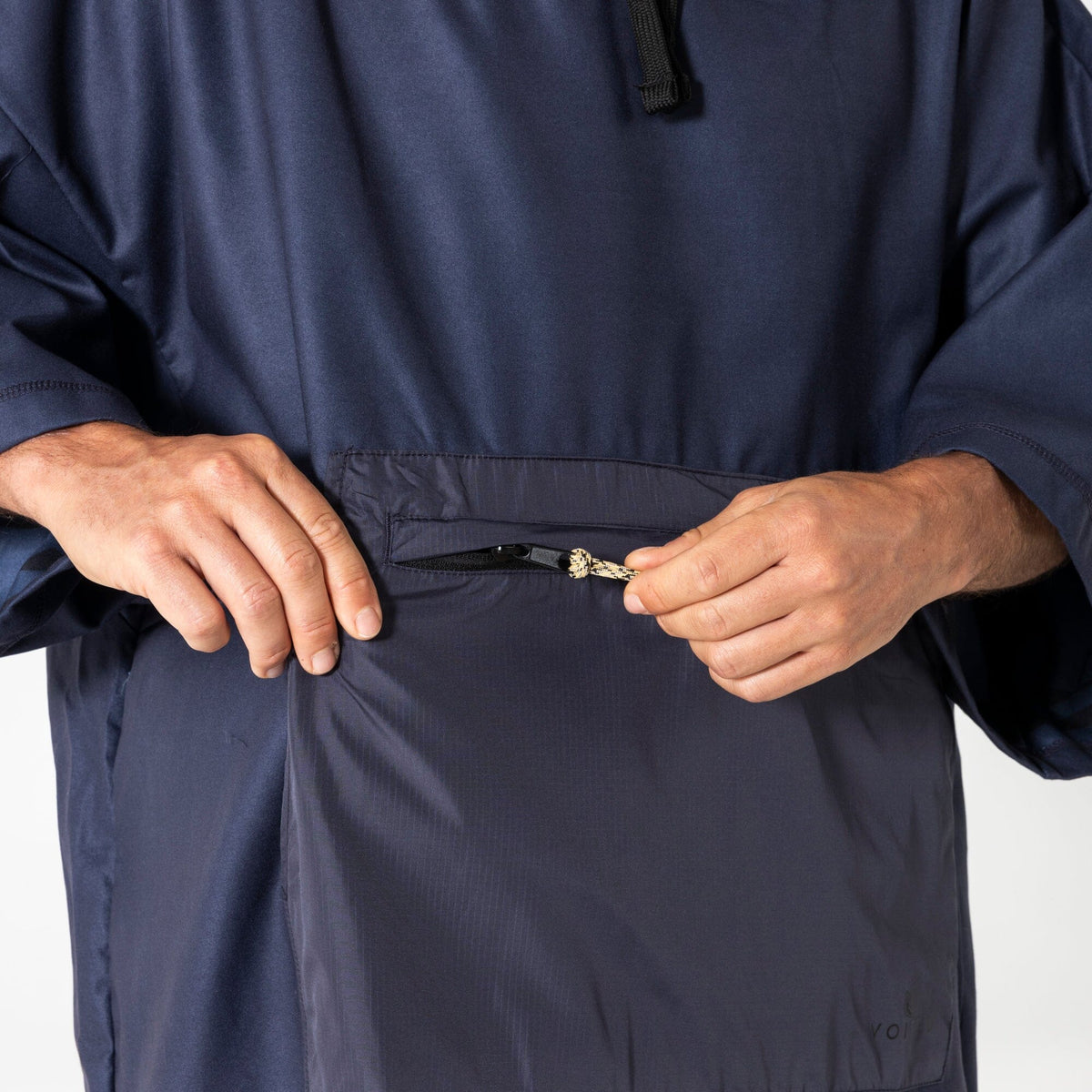 VOITED Micro Fleece Poncho -Ocean Navy/Ethno Changewear VOITED 