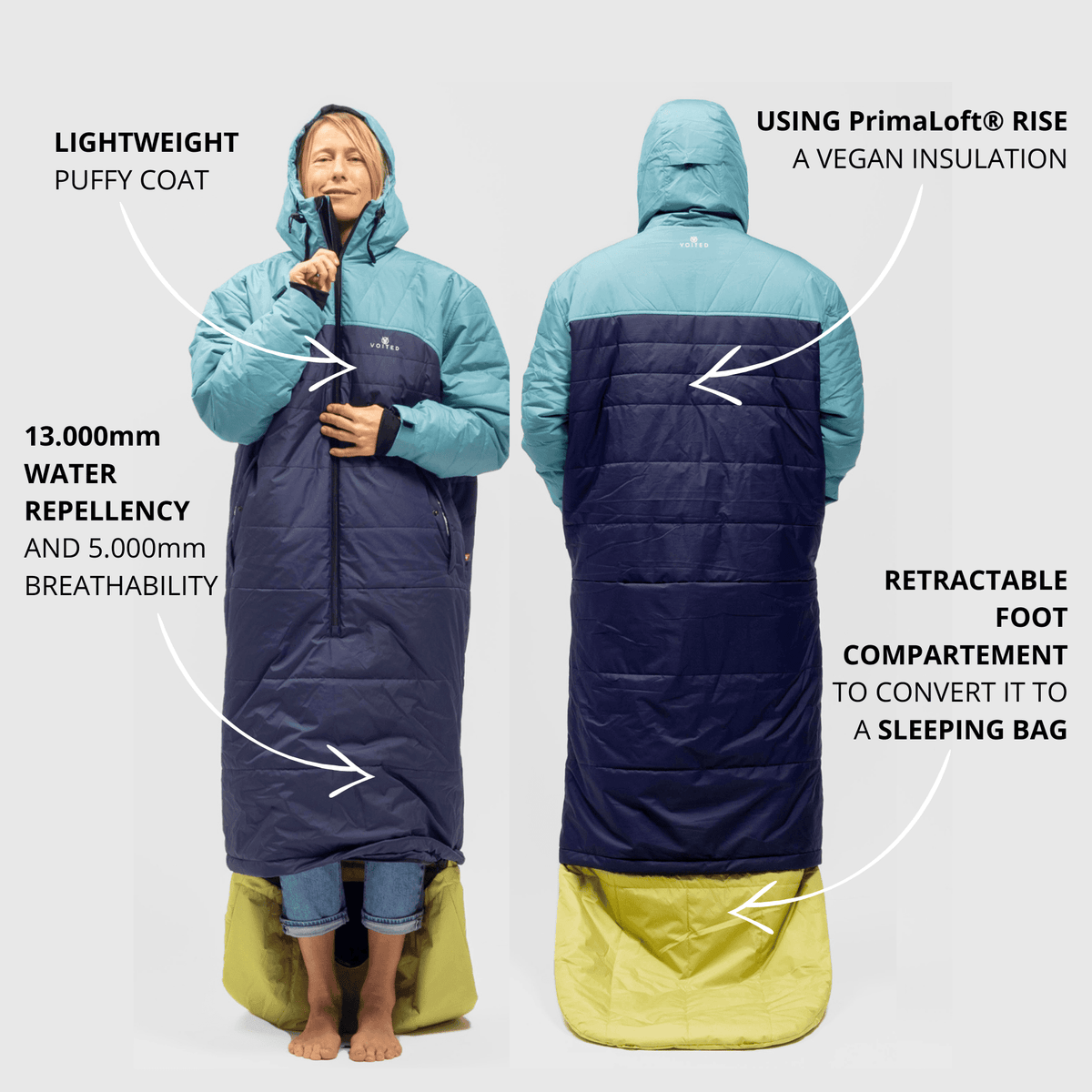 VOITED Premium Slumber Jacket for Camping, Vanlife & Indoor - Desert / Black / Navy Blankets VOITED 