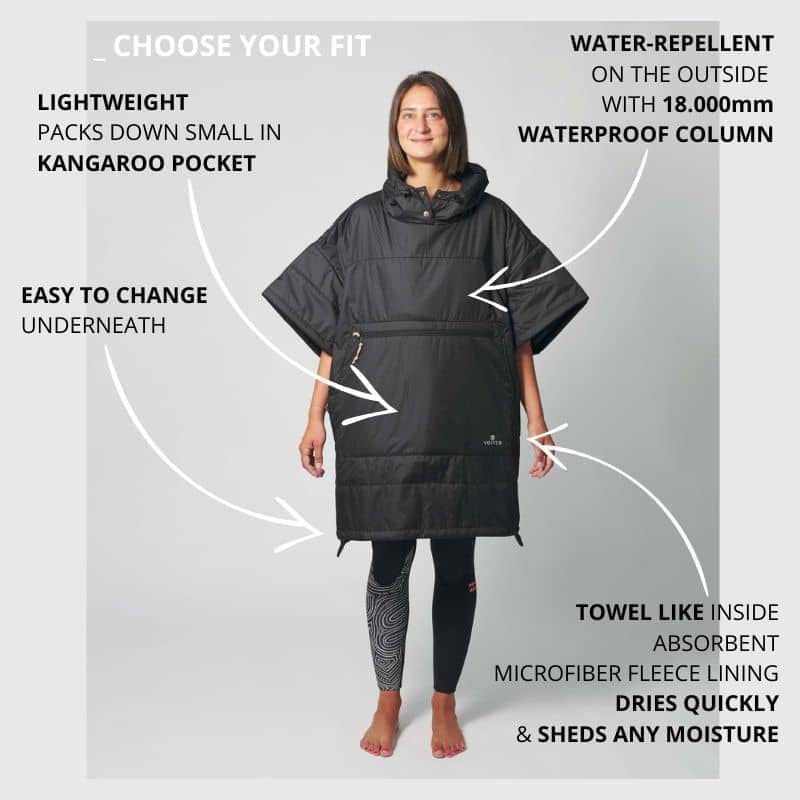 VOITED 2nd Edition Outdoor Poncho for Surfing, Camping, Vanlife & Wild Swimming - Cardinal Changewear VOITED 