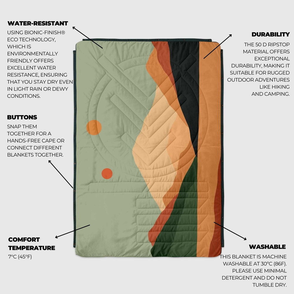 VOITED CloudTouch® Indoor/Outdoor Camping Blanket - Jasper / Tree Green Blankets VOITED 