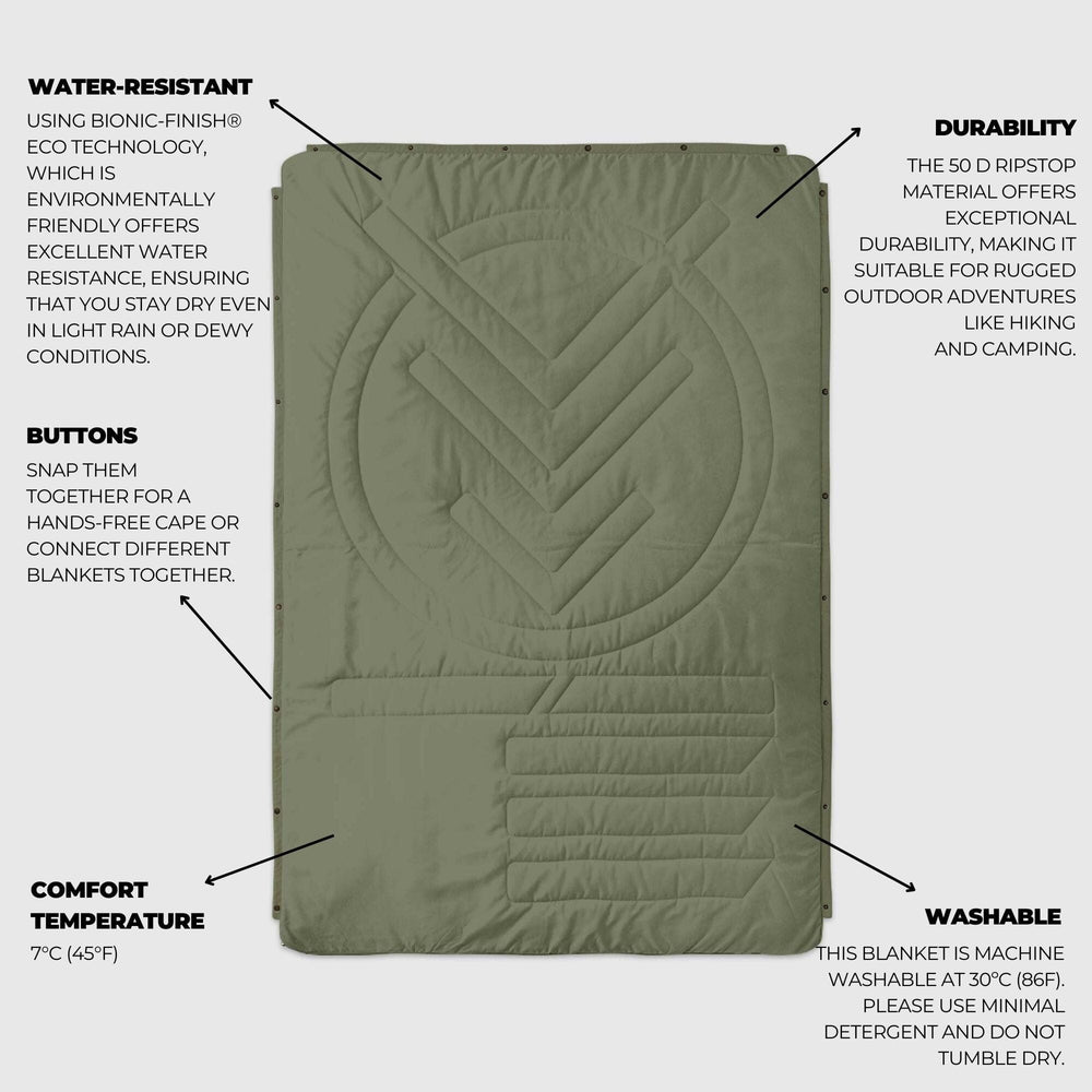 VOITED CloudTouch® Indoor/Outdoor Camping Blanket - Olive Blankets VOITED 