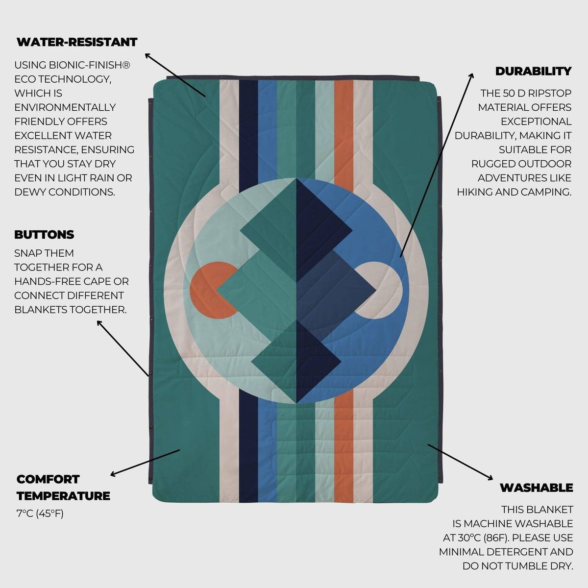 VOITED CloudTouch® Indoor/Outdoor Camping Blanket - Luna Creek Blankets VOITED 
