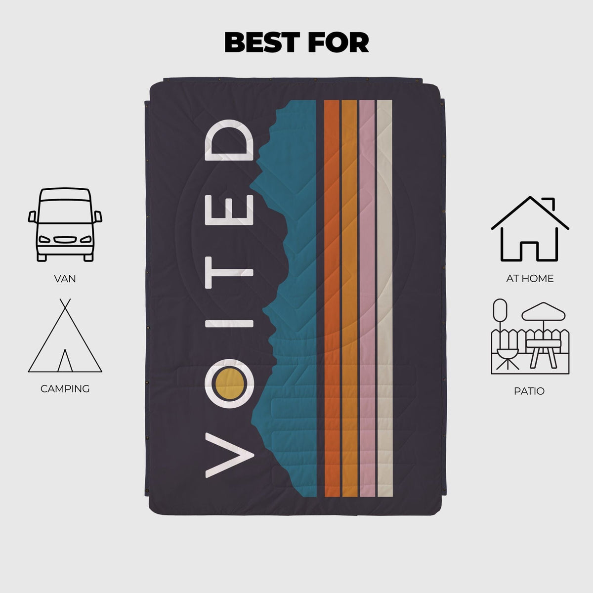 VOITED CloudTouch® Indoor/Outdoor Camping Blanket - Peaks Blankets VOITED 