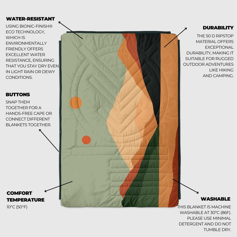 VOITED Fleece Outdoor Camping Blanket - Jasper Blankets VOITED 