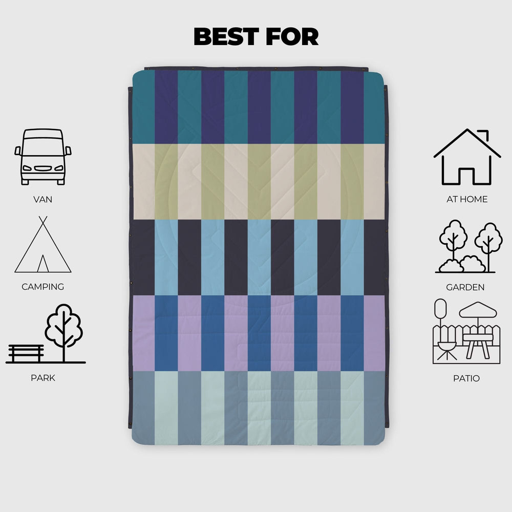 VOITED Fleece Outdoor Camping Blanket - Azure Blankets VOITED 
