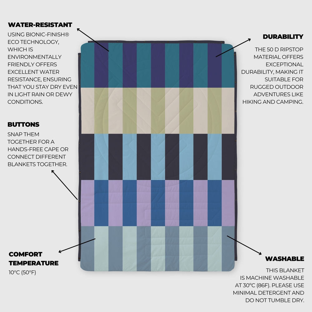 VOITED Fleece Outdoor Camping Blanket - Azure Blankets VOITED 