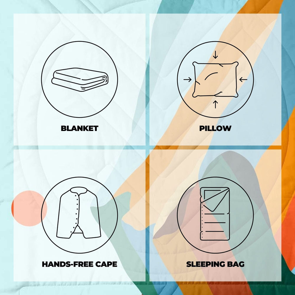 VOITED Recycled Ripstop Outdoor Camping Blanket - Blue Mountain Blankets VOITED 