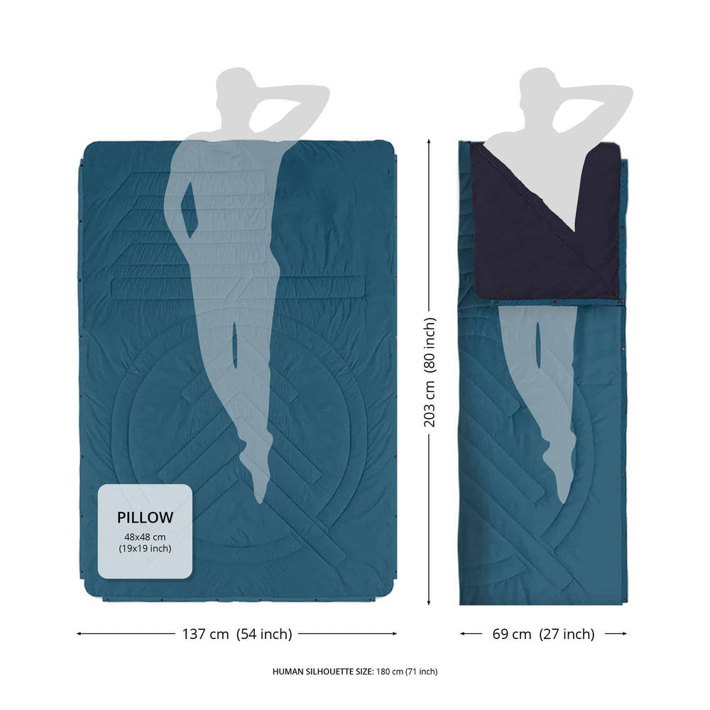 VOITED Recycled Ripstop Outdoor Camping Blanket - Eucalyptus Blankets VOITED 