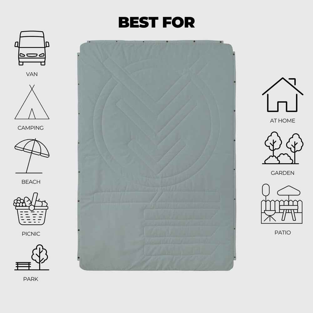 VOITED Recycled Ripstop Outdoor Camping Blanket - Eucalyptus Blankets VOITED 