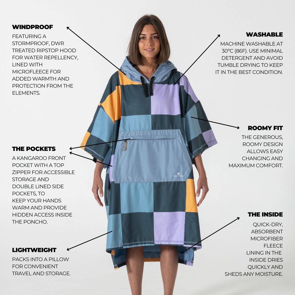 VOITED Micro Fleece Poncho - Cheeckers Changewear VOITED 