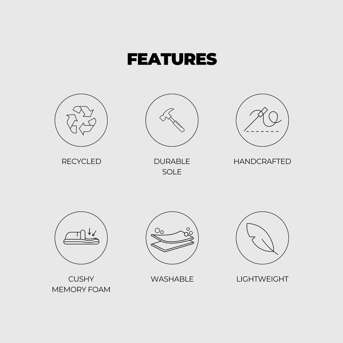 VOITED CloudTouch® Slippers - Lightweight, Indoor/Outdoor Fleece-Lined Camping Slippers - Black Footwear VOITED 