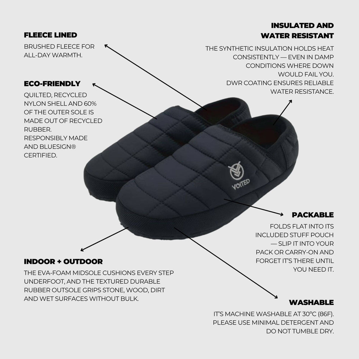 VOITED RidgeLoft SlipOn - Men's fit - Black Footwear VOITED 