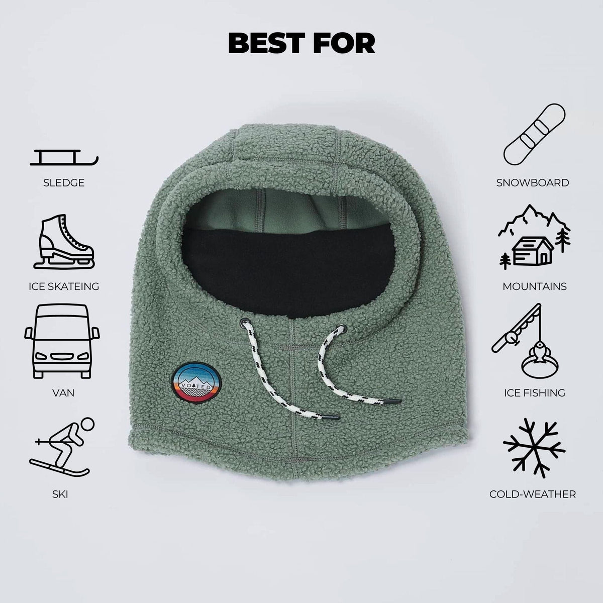 VOITED Polar Fleece Hood - Pistachio Accessories VOITED 