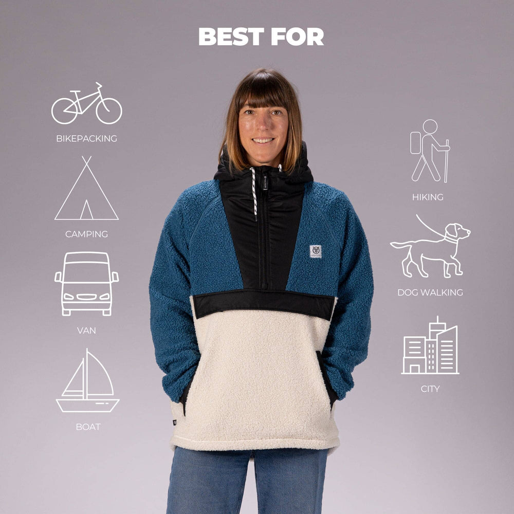 VOITED Sherpa Fleece Hoodie - Blue Steel Apparel VOITED 