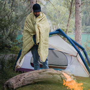 VOITED Recycled Ripstop Outdoor Camping Blanket - Green Gabels / Dusty Sand Blankets VOITED 