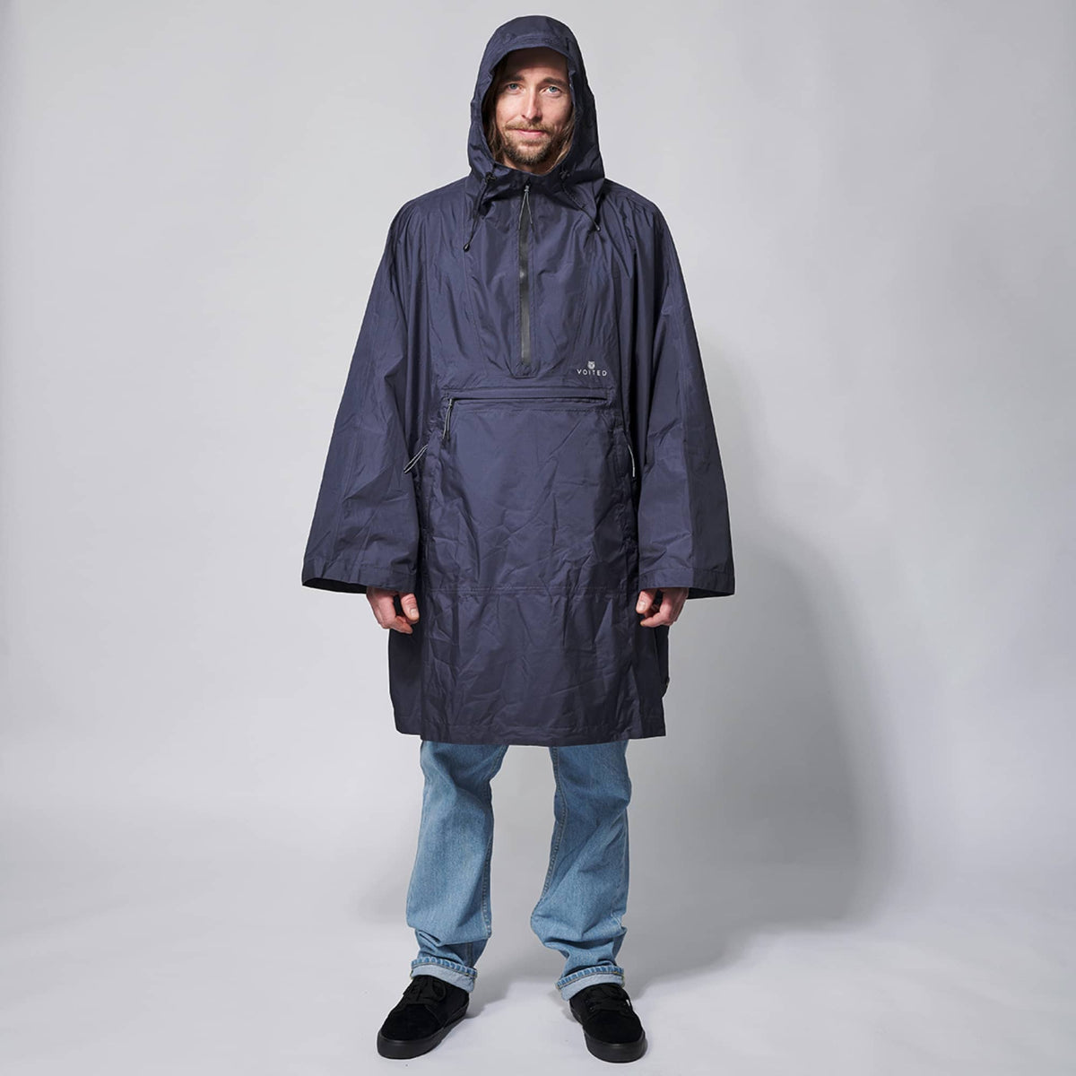 VOITED Rain Poncho - Water-Resistant & Packable - Graphite